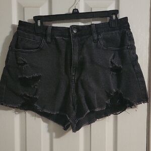 No Boundaries Black Distressed Jean Shorts